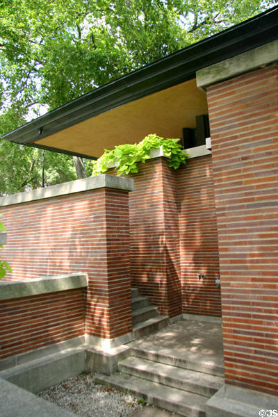 Hidden entrance of Frederick C. Robie House. Chicago, IL.
