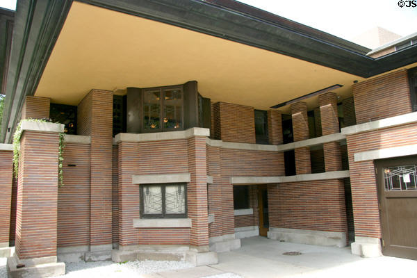 Architectural details of Frederick C. Robie House. Chicago, IL.