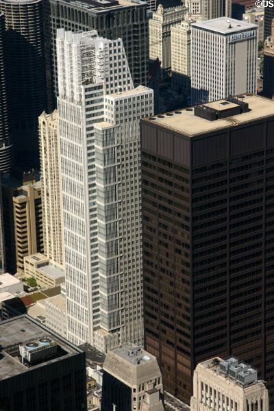 Chicago Title Tower (1992) (50 floors) (161 North Clark St.) & Daley Civic Center from Sears Tower. Chicago, IL. Architect: Kohn Pedersen Fox.