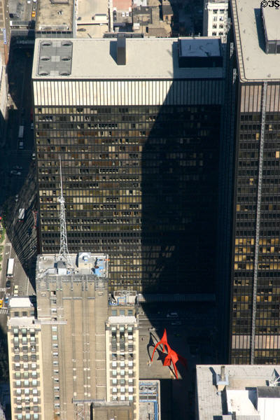 Federal Center & Calder flamingo stabile from Sears Tower. Chicago, IL.