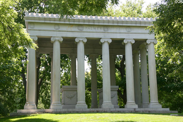 Monument (1902) to Potter Palmer (1826-1902) Chicago developer & merchant in Graceland Cemetery. Chicago, IL. Architect: McKim, Mead & White.