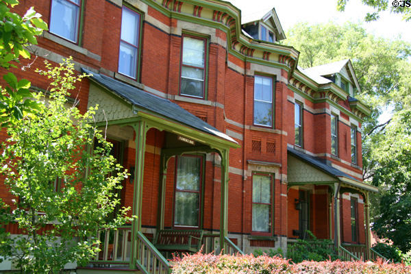 Victorian row houses in Pullman Village along Florence Blvd. Chicago, IL.