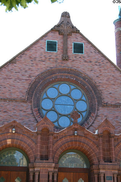 Rose window of St. Gabriel Church. Chicago, IL.