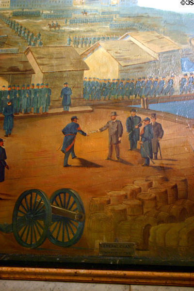 Painting showing General Grant taking command of Union troops at Cairo at Illinois State Capitol. Springfield, IL.