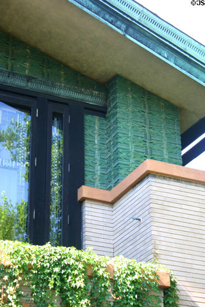 F.L. Wright textures on Dana Thomas house. Springfield, IL.