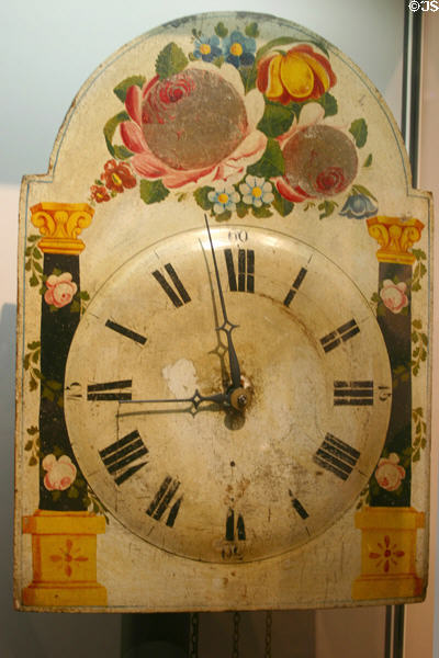 Black forest wall clock (1825-60) may have been a gift from Mary Lincoln's father at Lincoln Home museum. Springfield, IL.