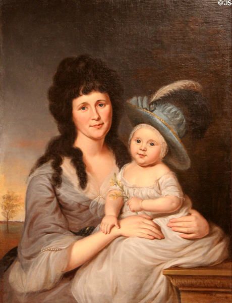 Portrait of Mrs. John Nicholson & Son (1790) by Charles Willson Peale at Art Institute of Chicago. Chicago, IL.