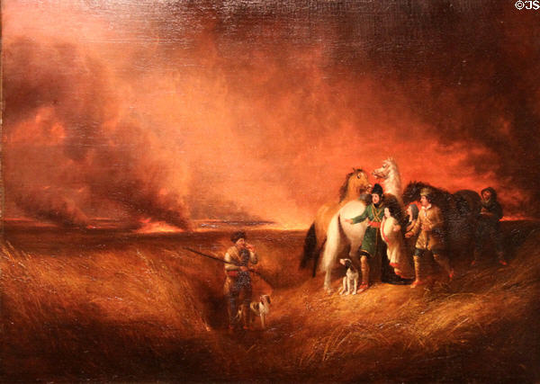 Prairie on Fire painting (1827) by Alvan Fisher at Art Institute of Chicago. Chicago, IL.