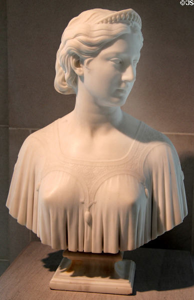 Marble bust of Ginevra (1865-8) by Hiram Powers at Art Institute of Chicago. Chicago, IL.