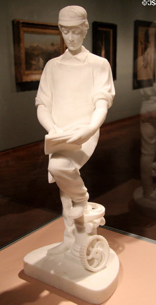 Machinist's Apprentice sculpture (c1859) by Emma Stebbins at Art Institute of Chicago. Chicago, IL.