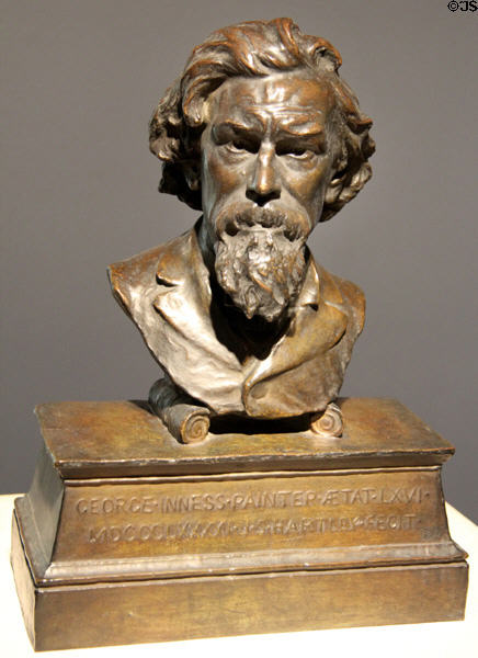 Bronze bust of George Inness (1891) by Jonathan Scott Hartley at Art Institute of Chicago. Chicago, IL.