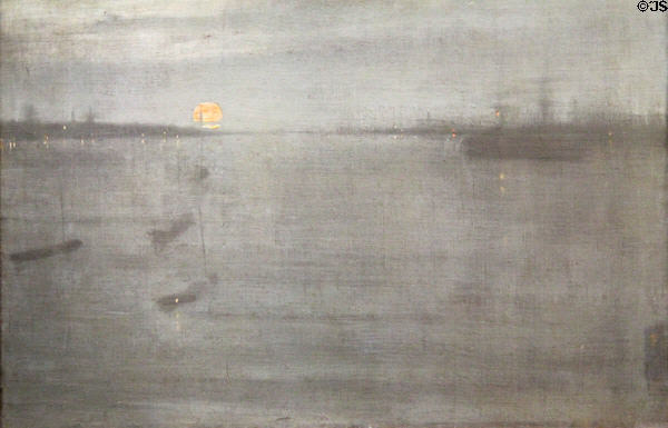 Nocturne: Blue & Gold - Southampton Water painting (1872) by James McNeill Whistler at Art Institute of Chicago. Chicago, IL.