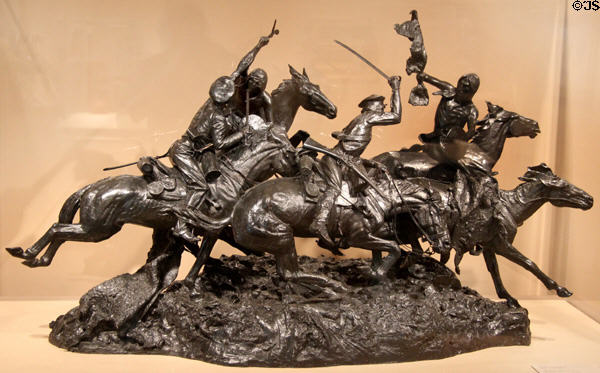 Old Dragoons of 1850s sculpture (1905) by Frederic Remington at Art Institute of Chicago. Chicago, IL.