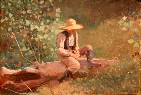 Whittling Boy painting (1873) by Winslow Homer at Art Institute of Chicago. Chicago, IL.