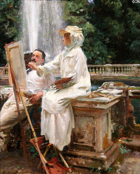 Fountain, Villa Torlonia, Frascati, Italy painting (1907) by John Singer Sargent at Art Institute of Chicago. Chicago, IL.