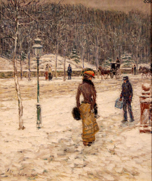 New York Street painting (1902) by Childe Hassam at Art Institute of Chicago. Chicago, IL.