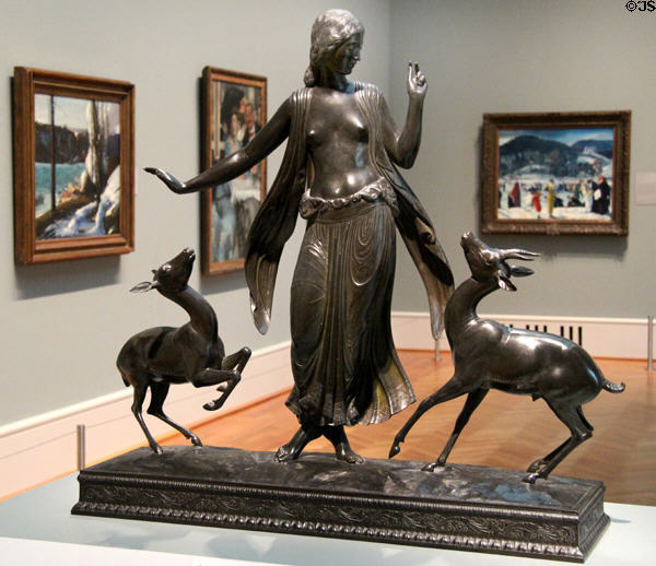 Dancer & Gazelles bronze sculpture (1916) by Paul Manship at Art Institute of Chicago. Chicago, IL.