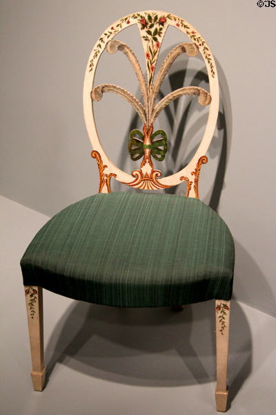 Painted side chair (c1796) from Philadelphia, PA at Art Institute of Chicago. Chicago, IL.