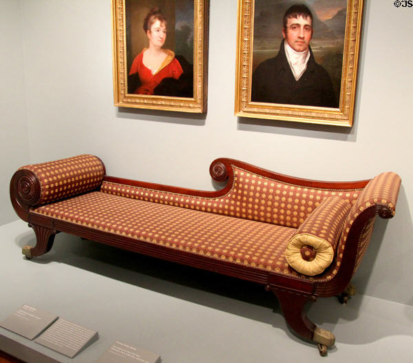 Grecian couch (1825-40) from New England or New York at Art Institute of Chicago. Chicago, IL.