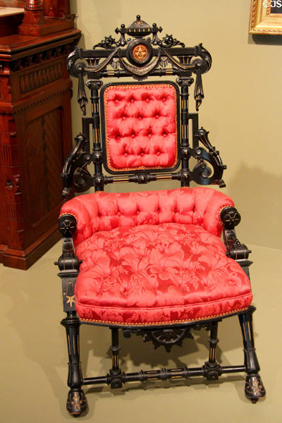 Armchair with patented diagonal frame (1869) by George Jakob Hunzinger at Art Institute of Chicago. Chicago, IL.