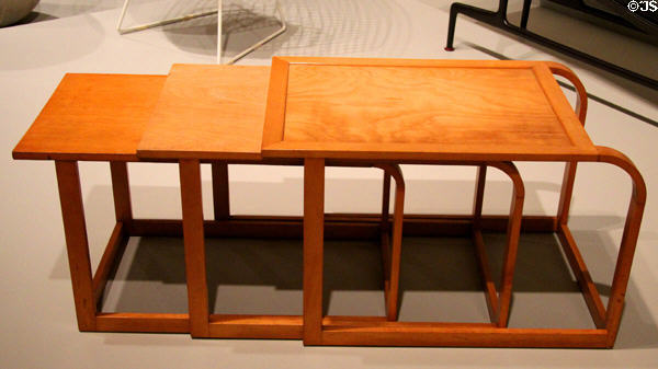 Nesting tables (c1939) by Eliel Saarinen, et al at Art Institute of Chicago. Chicago, IL.