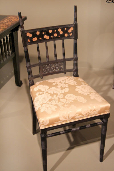 Side chair with inlaid woods (1877-85) by Herter Brothers at Art Institute of Chicago. Chicago, IL.
