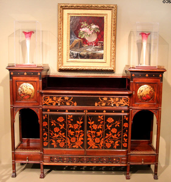 Cabinet with marquetry (1878-80) by Herter Brothers at Art Institute of Chicago. Chicago, IL.