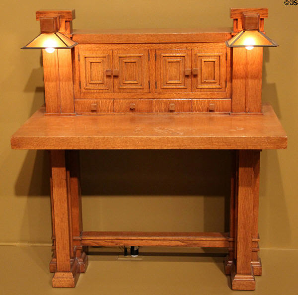 Desk (1908) by Frank Lloyd Wright at Art Institute of Chicago. Chicago, IL.