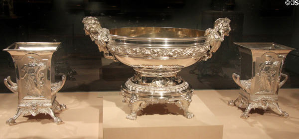 Silver punch bowl & wine coolers (1873) by Tiffany & Co. at Art Institute of Chicago. Chicago, IL.