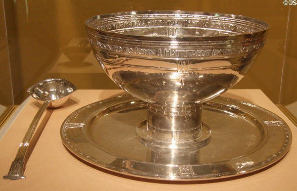 Silver punch bowl (1911) by Robert Riddle Jarvie of Chicago, IL at Art Institute of Chicago. Chicago, IL.