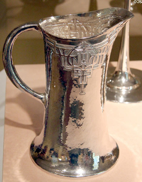 Silver pitcher (1911) by Robert Riddle Jarvie of Chicago, IL at Art Institute of Chicago. Chicago, IL.