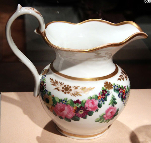 Porcelain pitcher (1828-35) by Tucker Porcelain Factory at Art Institute of Chicago. Chicago, IL.