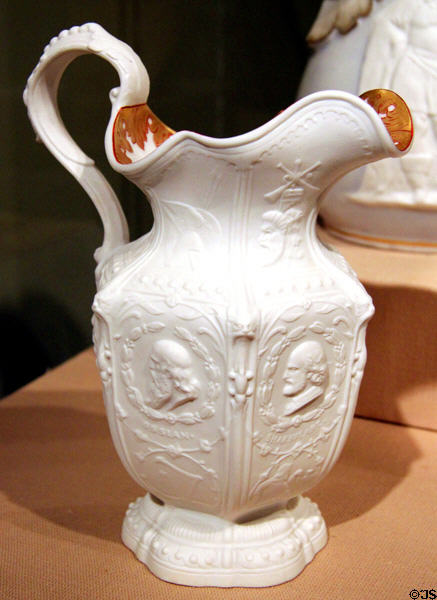 Poet's pitcher (1875-86) by Karl L.H. Müller for Union Porcelain Works of Greenpoint, NY at Art Institute of Chicago. Chicago, IL.