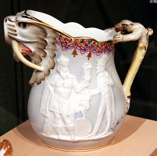 Bar pitcher (c1880) by Karl L.H. Müller for Union Porcelain Works of Greenpoint, NY at Art Institute of Chicago. Chicago, IL.