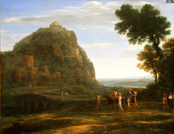 View of Delphi with a Procession painting (1673) by Claude Lorrain at Art Institute of Chicago. Chicago, IL.