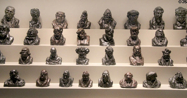 Celebrities of the Juste Milieu bronze busts (1832-5) by Honoré Daumier at Art Institute of Chicago. Chicago, IL.