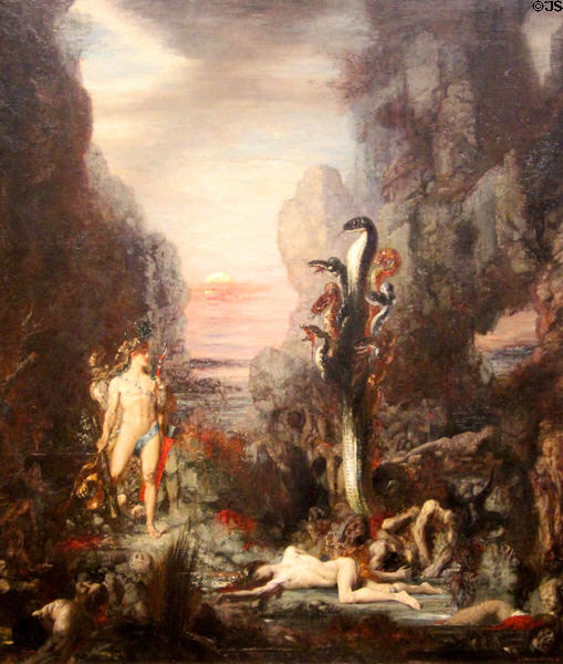 Hercules & the Lernaean Hydra painting (1875-6) by Gustave Moreau at Art Institute of Chicago. Chicago, IL.