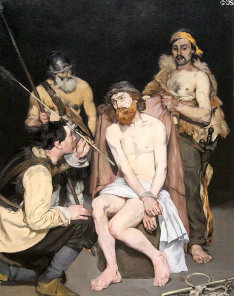 Jesus Mocked by Soldiers painting (1865) by Édouard Manet at Art Institute of Chicago. Chicago, IL.
