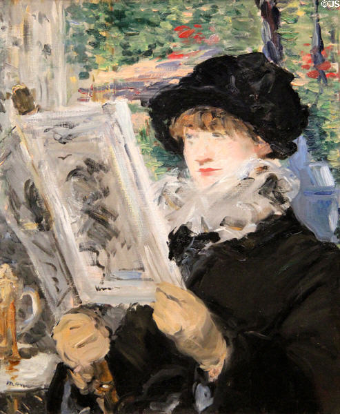 Woman Reading painting (1879-80) by Édouard Manet at Art Institute of Chicago. Chicago, IL.