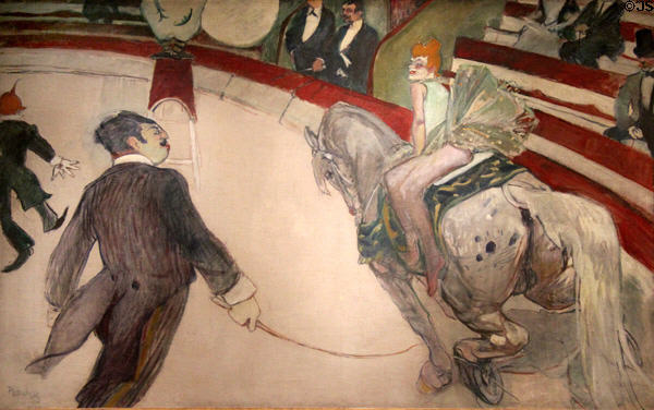 Equestrienne (at Cirque Fernando) painting (1887-8) by Henri de Toulouse-Lautrec at Art Institute of Chicago. Chicago, IL.