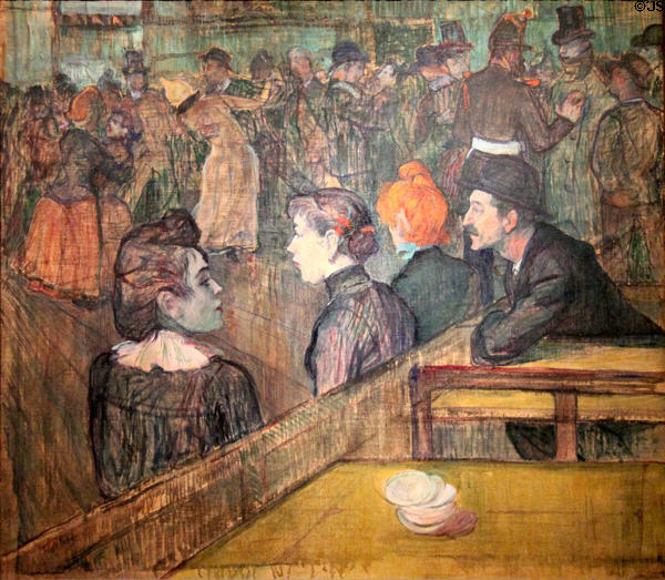 Moulin de la Galette painting (1889) by Henri de Toulouse-Lautrec at Art Institute of Chicago. Chicago, IL.