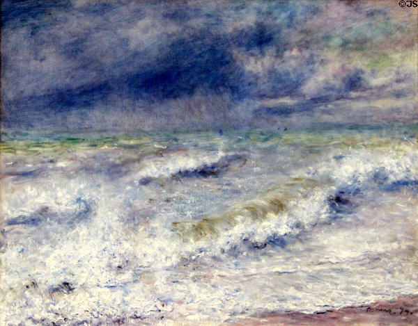 Seascape painting (1879) by Auguste Renoir at Art Institute of Chicago. Chicago, IL.