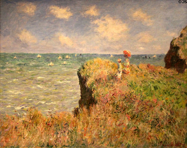 Cliff Walk at Pourville painting (1882) by Claude Monet at Art Institute of Chicago. Chicago, IL.