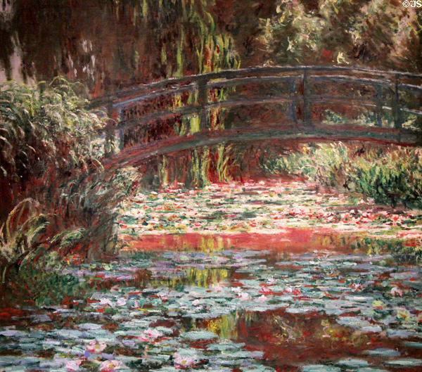 Water Lily Pond painting (1900) by Claude Monet at Art Institute of Chicago. Chicago, IL.
