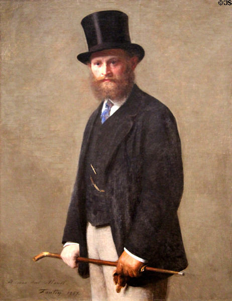 Édouard Manet portrait (1867) by Henri Fantin-Latour at Art Institute of Chicago. Chicago, IL.