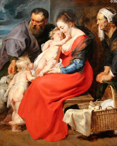 Holy Family with Sts. Elizabeth & John the Baptist painting (c1615) by Peter Paul Rubens at Art Institute of Chicago. Chicago, IL.
