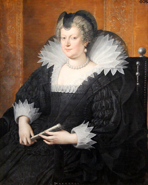 Marie de' Medici portrait (1616) by Frans Pourbus the Younger at Art Institute of Chicago. Chicago, IL.