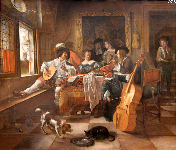 Family Concert painting (1666) by Jan Steen at Art Institute of Chicago. Chicago, IL.