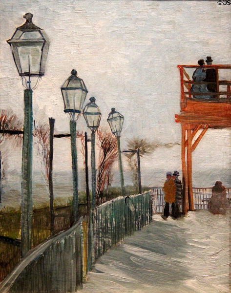 Terrace & Observation Deck at the Moulin de Blute-Fin, Montmartre painting (1887) by Vincent van Gogh at Art Institute of Chicago. Chicago, IL.