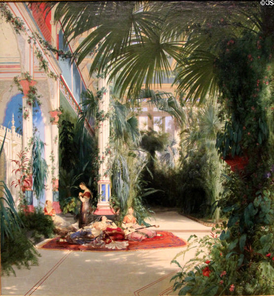 Interior of Palm House on Pfaueninsel near Potsdam painting (1834) by Carl Blechen at Art Institute of Chicago. Chicago, IL.